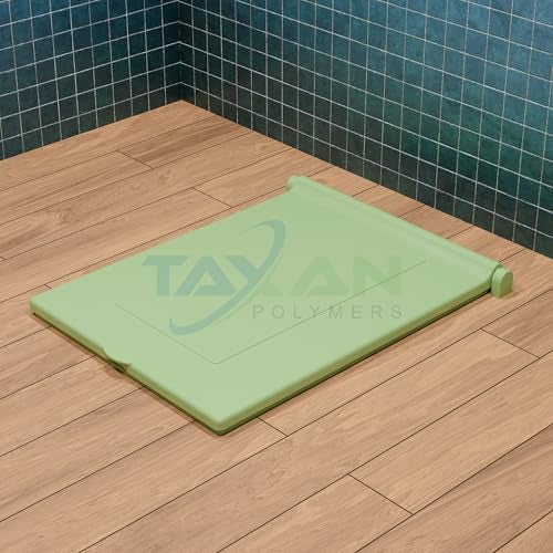 TAXAN POLYMERS Taxan Indian Toilet Seat Cover for Square Commode (21 Inch Orissa Pan) | Hard Plastic PP | Non Soft Close | Green Bathroom Toilet Lid with Easy Installation Kit | 56 x 42 cm - Image 2