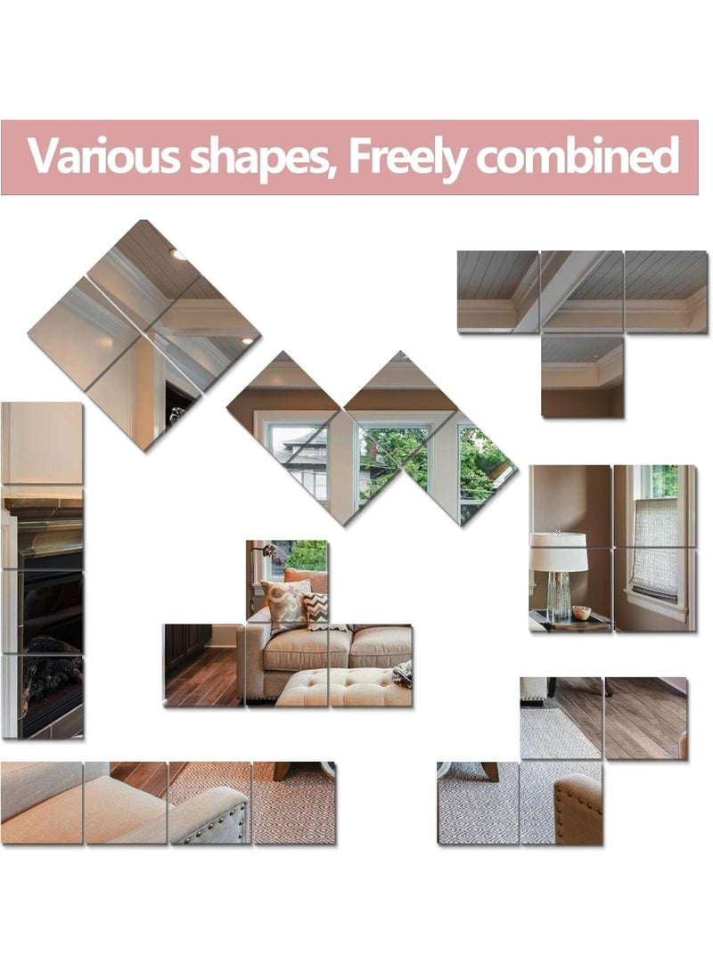 مرايا حائط أكريليك كاملة الطول 30 × 20 سم، ذاتية اللصق، بدون إطار، بلاطات مرايا صغيرة من الأكريليك، ألواح مرايا بلاستيكية مرنة لغرفة النوم والمنزل وصالة الألعاب الرياضية - قطعتان - Image 3