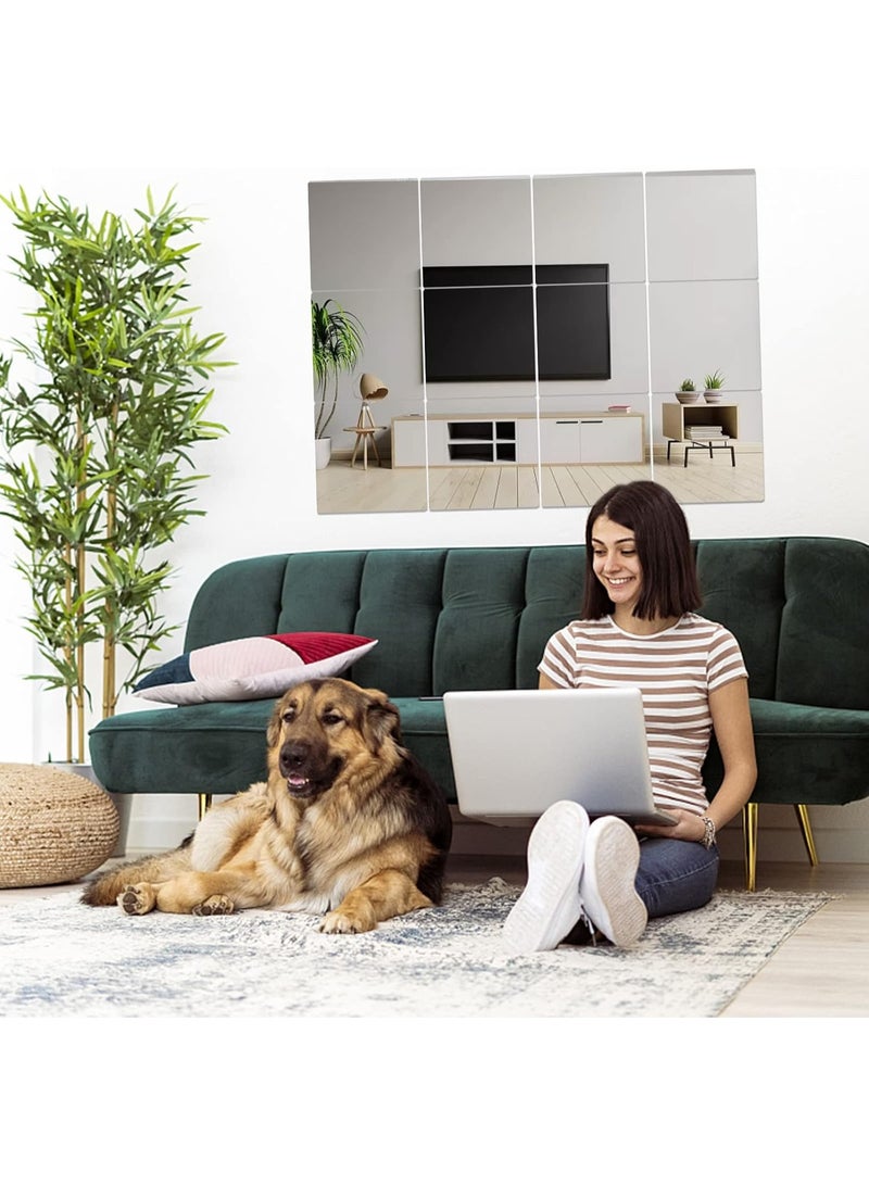 مرايا حائط أكريليك كاملة الطول 30 × 20 سم، ذاتية اللصق، بدون إطار، بلاطات مرايا صغيرة من الأكريليك، ألواح مرايا بلاستيكية مرنة لغرفة النوم والمنزل وصالة الألعاب الرياضية - قطعتان - Image 4