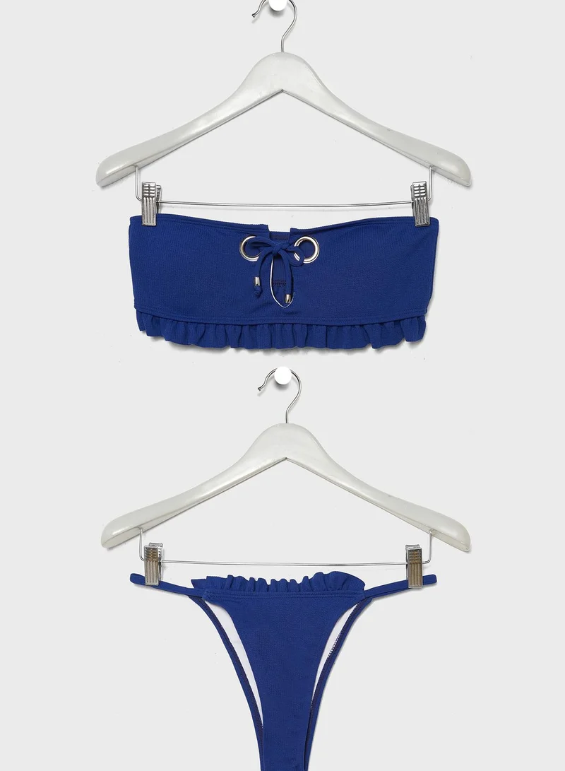 Coconut Cove Eyelet Bandeau Bikini Set