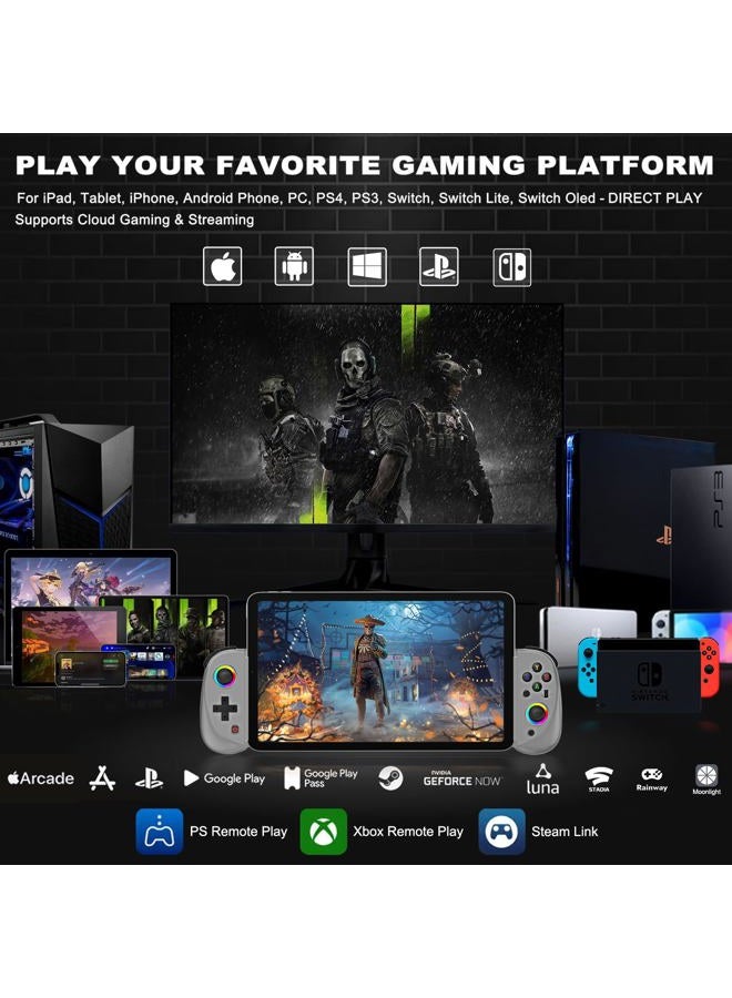 arVin Gamepad Controller for iPad/iPad Mini/iPad Air/Samsung Galaxy Tab/Huawei MatePad/Yoga Tab/iPhone 15/14/Android Phone/PC/Switch/PS4 -Play Xbox Cloud Gaming/PS Remote Play/Steam Link/Call of Duty - Image 2