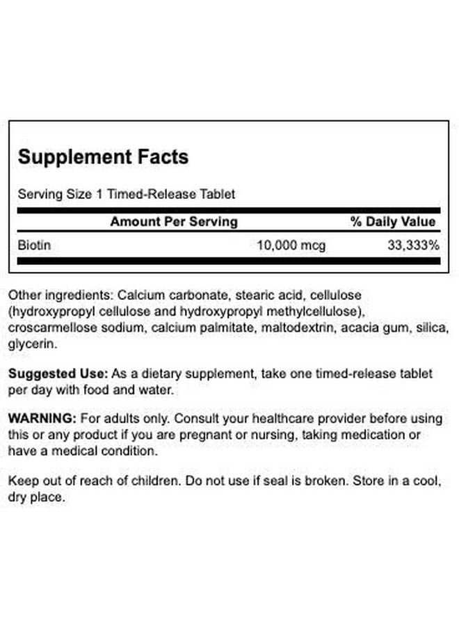 Swanson Biotin - Timed-Release 10,000 mcg 60 Tabs (4 Pack) - Image 3