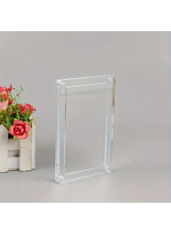 Acrylic Magnetic Card Holder Booster Pack Display Case With Bright Green Frame Heavy Duty Closure Clear Storage For Mtg Tcg Sports Graded Cards Collectors Dealers Home And Office Use - Image 1