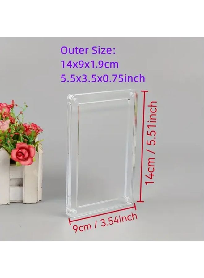 Acrylic Magnetic Card Holder Booster Pack Display Case With Bright Green Frame Heavy Duty Closure Clear Storage For Mtg Tcg Sports Graded Cards Collectors Dealers Home And Office Use - Image 2