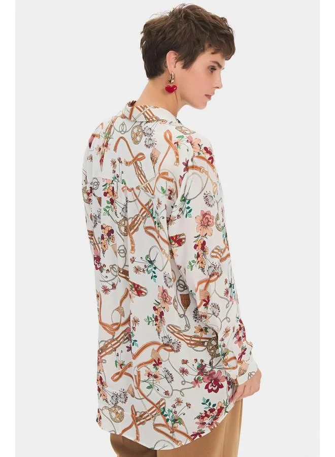 JUNE June Women Oversize/Loose Fit 100% Viscose Fited Shirt Multicolor