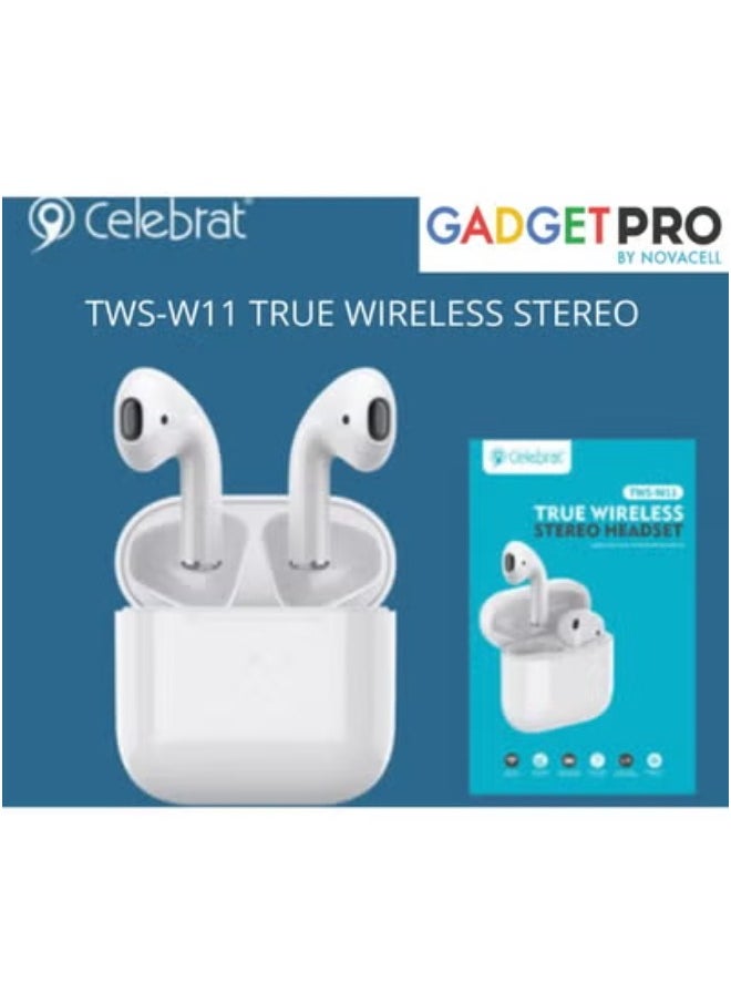 Celebrat - Celebrat TWS-W11 Wireless Earbuds – Clear Sound, Comfortable Fit, Touch Control - Image 1