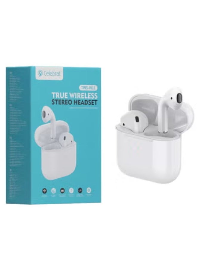 Celebrat - Celebrat TWS-W11 Wireless Earbuds – Clear Sound, Comfortable Fit, Touch Control - Image 1