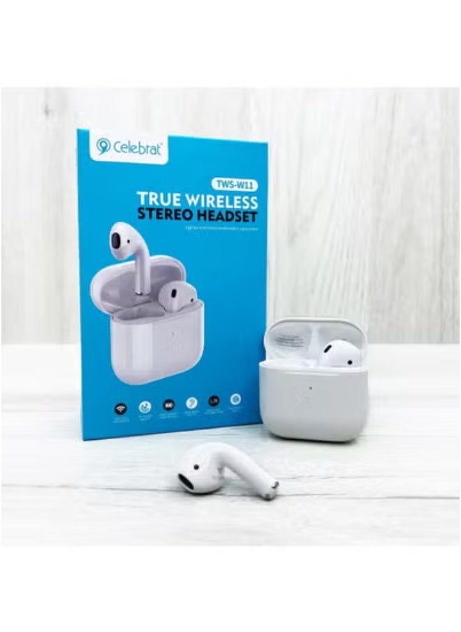 Celebrat - Celebrat TWS-W11 Wireless Earbuds – Clear Sound, Comfortable Fit, Touch Control - Image 1