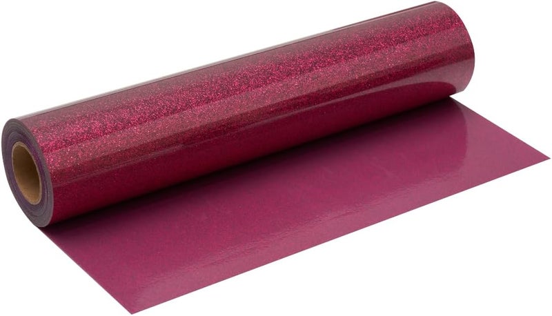 Wine Red Glitter HTV Roll -12" x10ft Iron on Heat Transfer Vinyl for DIY Shirts Gifts
