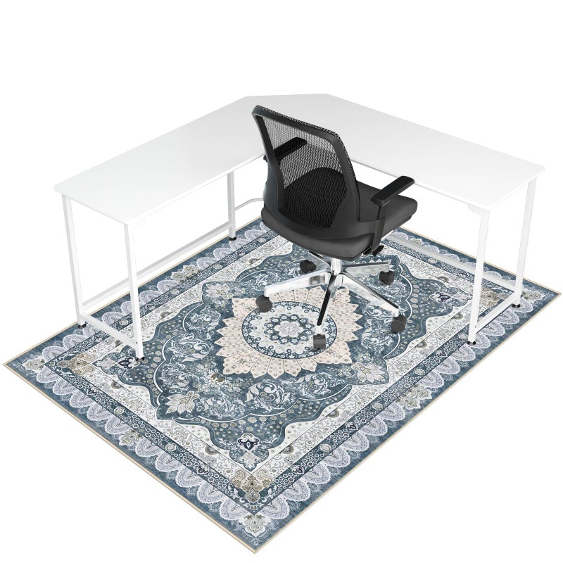 Lreedy Office Chair Mat for Hardwood Floor & Tile Floor,48"X 60" Heavy Duty Desk Chair Mat for Hard Floors, Under Desk Rug for Rolling Computer Chair,Anti Slip,Low Pile Carpet Floor Protector-Square - Image 1
