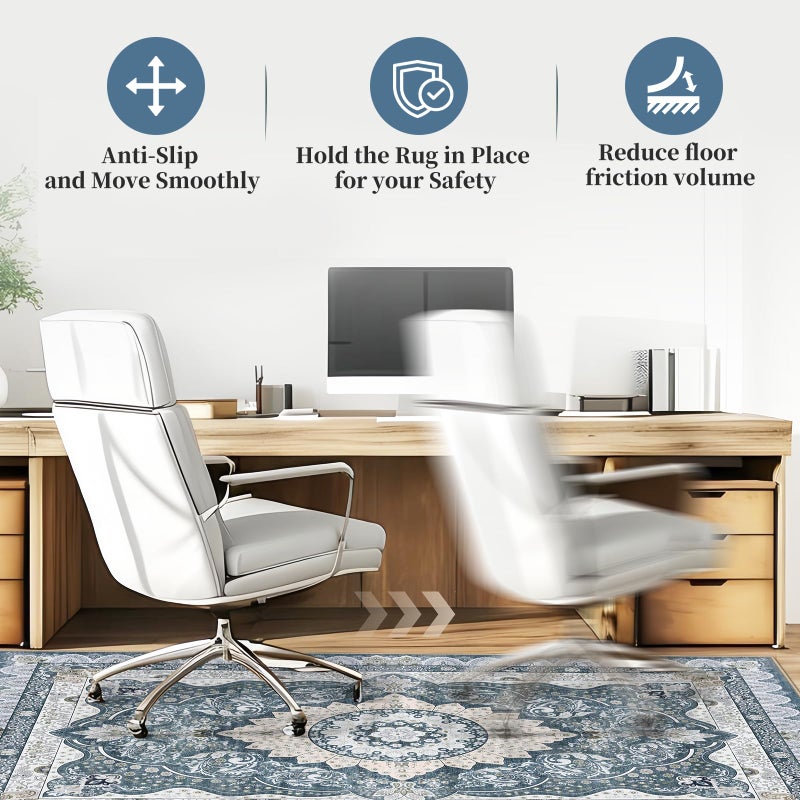 Lreedy Office Chair Mat for Hardwood Floor & Tile Floor,48"X 60" Heavy Duty Desk Chair Mat for Hard Floors, Under Desk Rug for Rolling Computer Chair,Anti Slip,Low Pile Carpet Floor Protector-Square - Image 5