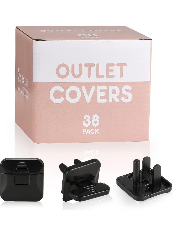 Babepai Outlet Covers 38-Pack Black Child Proof Electrical Protector Safety Improved Baby Safety Plug Covers - Image 1