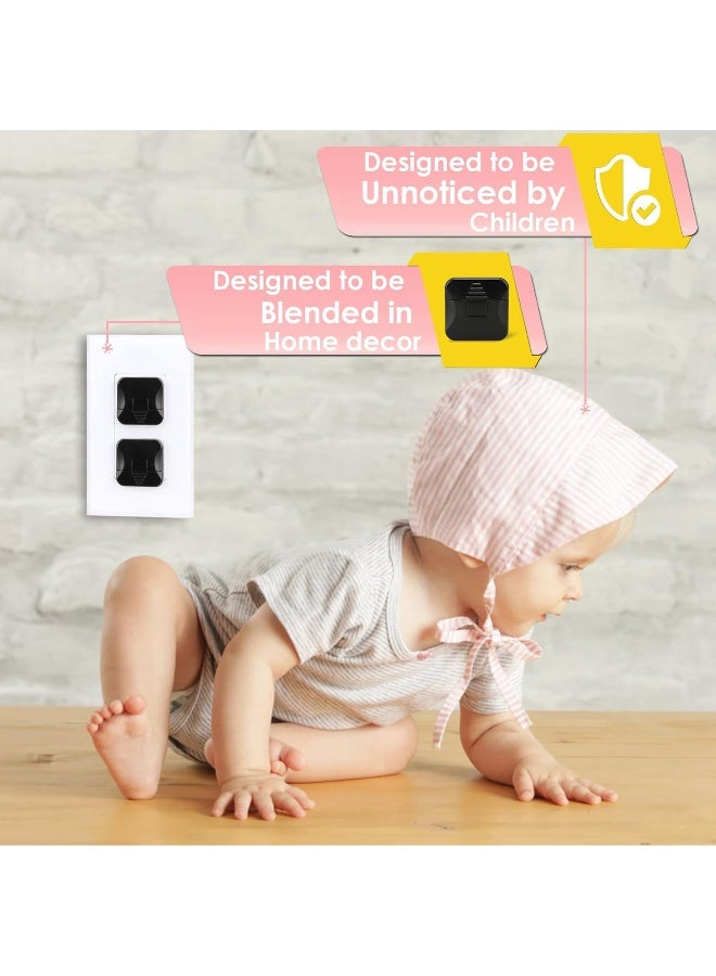 Babepai Outlet Covers 38-Pack Black Child Proof Electrical Protector Safety Improved Baby Safety Plug Covers - Image 5