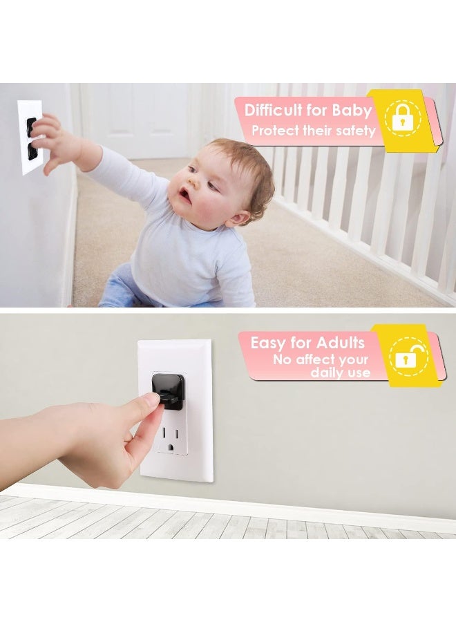 Babepai Outlet Covers 38-Pack Black Child Proof Electrical Protector Safety Improved Baby Safety Plug Covers - Image 4