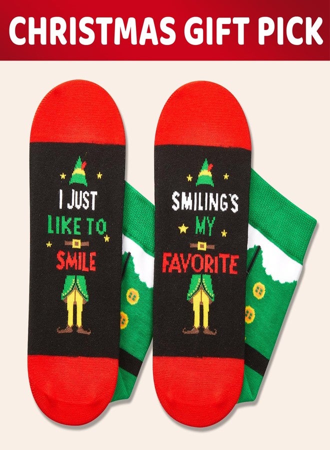 Happy Pop HAPPYPOP Christmas Elf Gifts Stocking Socks - Little Elf Socks for Women Men, Xmas Stocking Stuffers for Adults with Greeting Card - Image 5