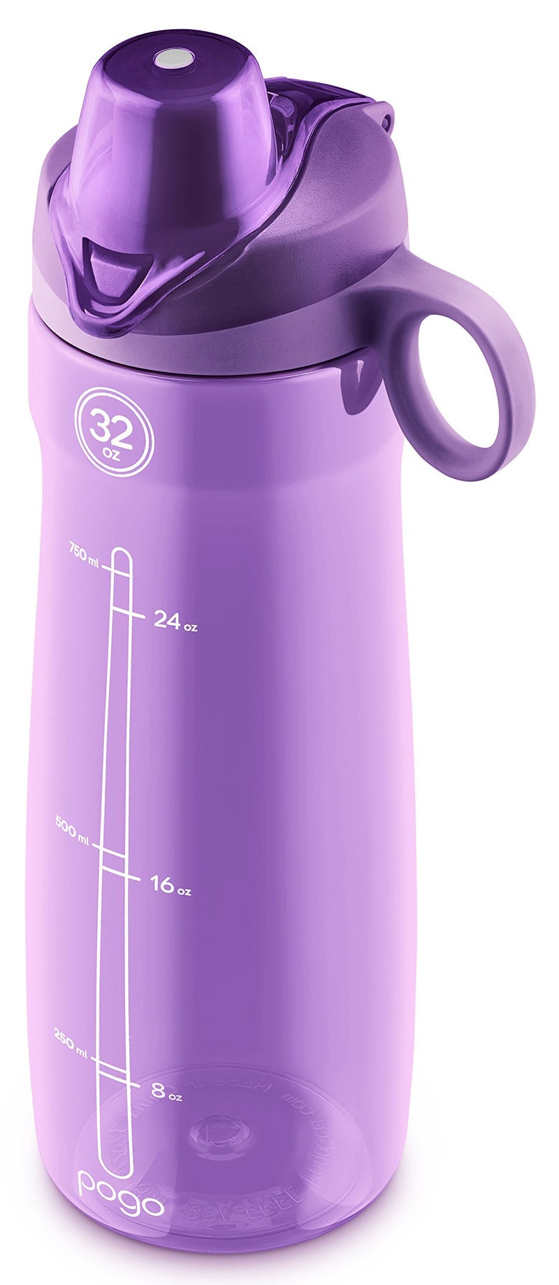 Pogo BPA-Free Plastic Water Bottle with Chug Lid, Purple, 32 oz. - Image 4