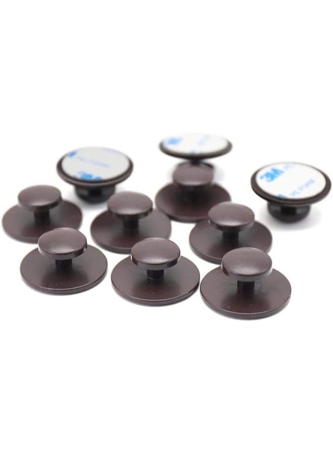 Home-organizer Tech 10 Pcs Self-Stick Drawer Knobs Pull Handle 3M Cabinet Knobs Drawer Auxiliary Pulls Handle Helper Kitchen Sliding Door Window Wardrobe Handle Sticker Cupboard Knobs (Brown) - Image 2