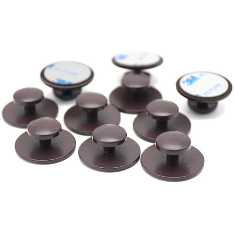 Home-organizer Tech 10 Pcs Self-Stick Drawer Knobs Pull Handle 3M Cabinet Knobs Drawer Auxiliary Pulls Handle Helper Kitchen Sliding Door Window Wardrobe Handle Sticker Cupboard Knobs (Brown) - Image 1