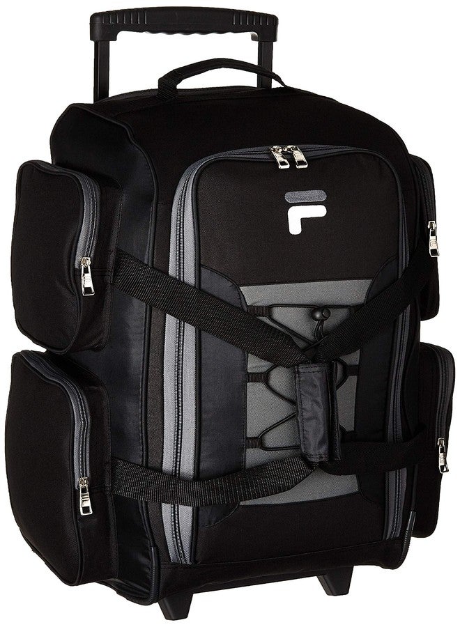 Fila 22" Lightweight Carry On Rolling Duffel Bag, Black, One Size - Image 1