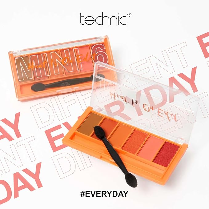 Technic Mini Edit 6 Eyeshadow Palette Long Lasting and Blendable Matte Shimmer Shades 72g London - Image 3