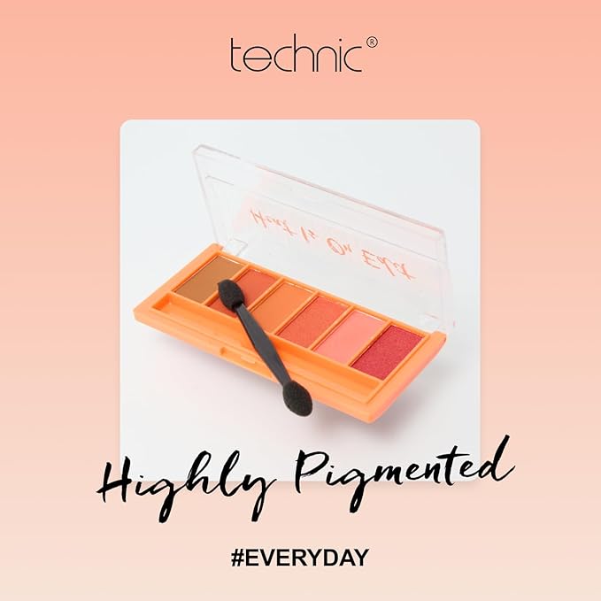 Technic Mini Edit 6 Eyeshadow Palette Long Lasting and Blendable Matte Shimmer Shades 72g London - Image 2