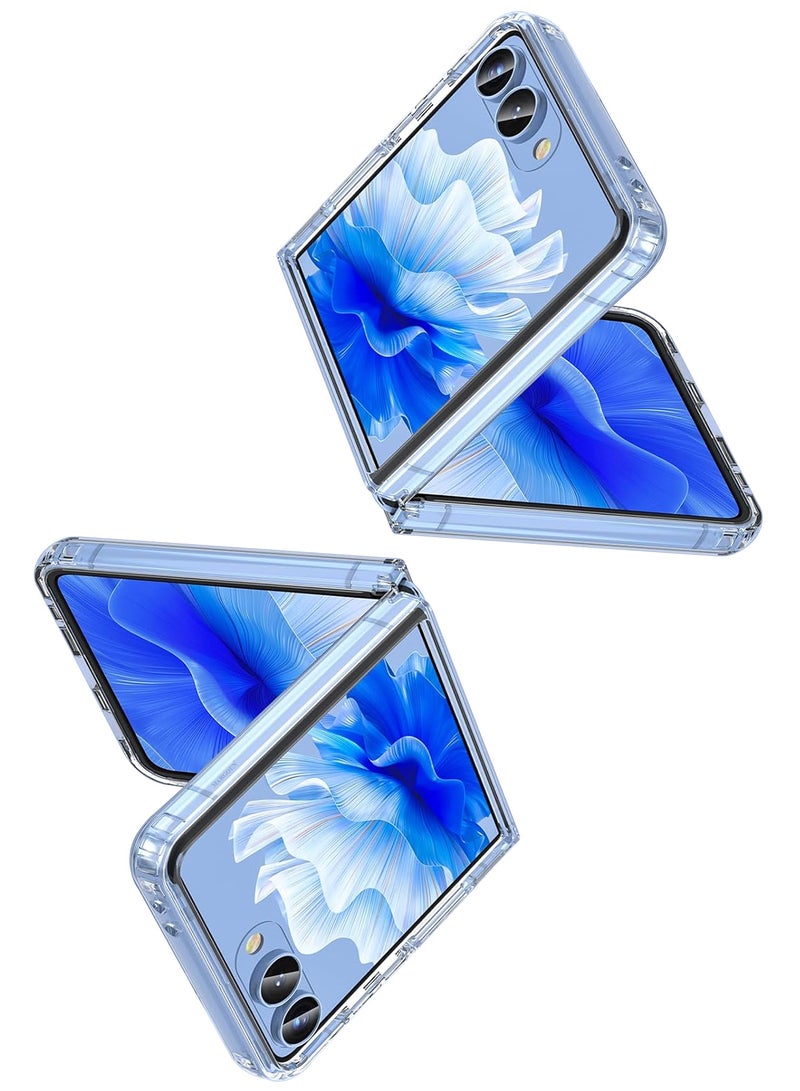 CATANES Transparent MagSafe Case for Samsung Galaxy Z Flip 7 – Slim, Shockproof, Foldable Design with Magnetic Ring - Clear  - Image 2