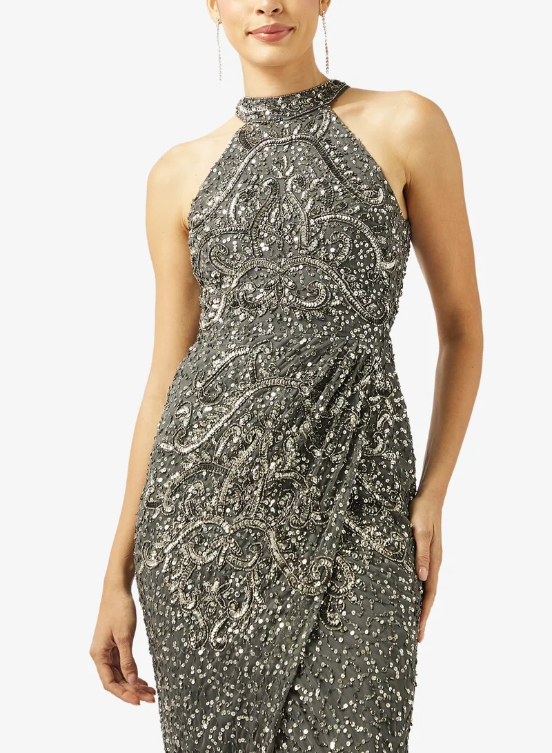 Beauut  Wrap Embellished Maxi Dress for Women | Best Price UAE