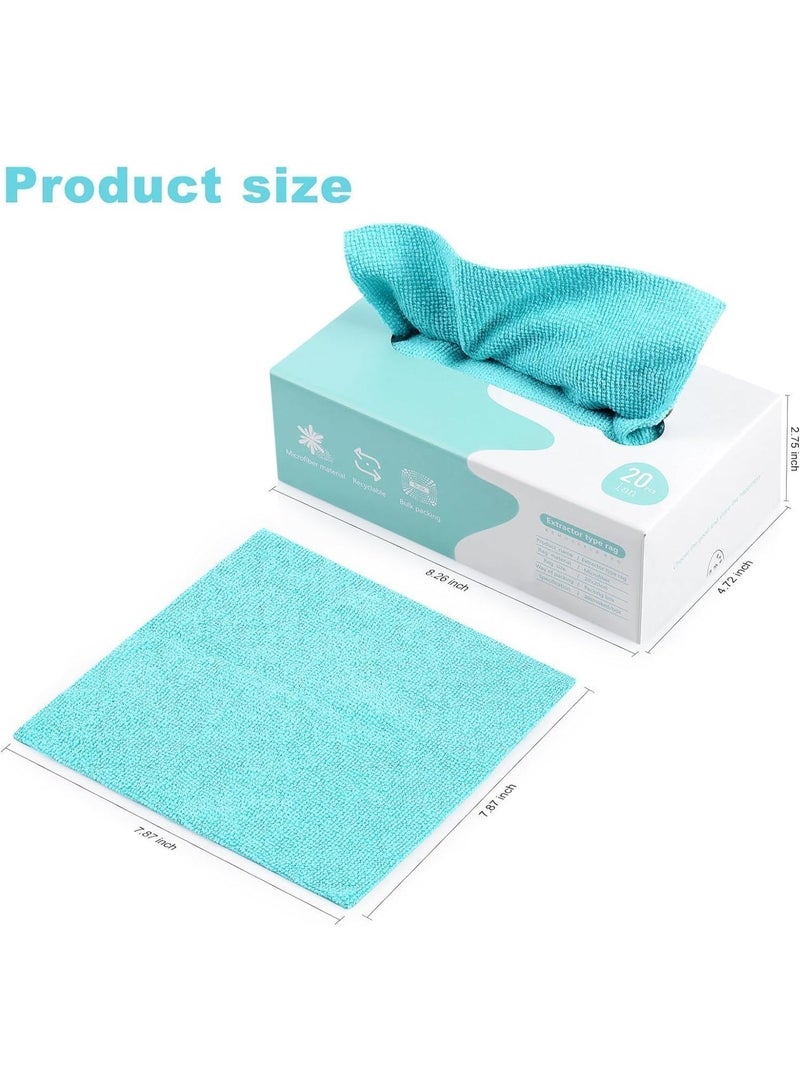 20 Count Premium Microfiber Cleaning DRY Wipes Box, Machine Washable, Reusable, Multi-Purpose Microfiber Towels for Kitchen,Car & Bathroom, Easy Cleaning All Surfaces (Green) - Image 3