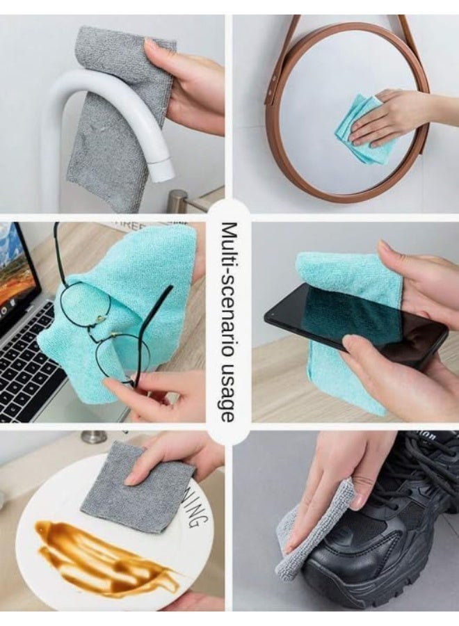 20 Count Premium Microfiber Cleaning DRY Wipes Box, Machine Washable, Reusable, Multi-Purpose Microfiber Towels for Kitchen,Car & Bathroom, Easy Cleaning All Surfaces (Green) - Image 5