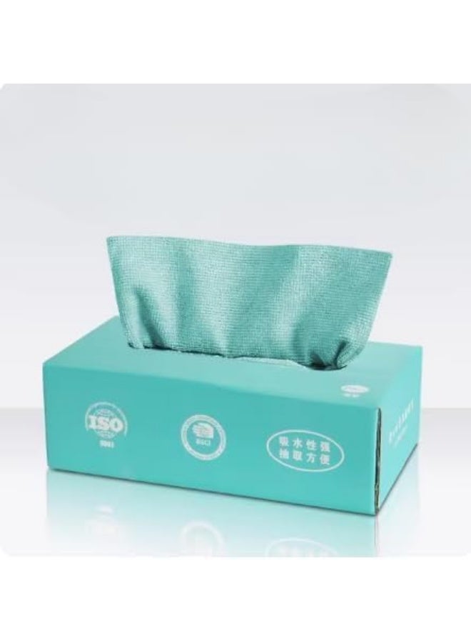 20 Count Premium Microfiber Cleaning DRY Wipes Box, Machine Washable, Reusable, Multi-Purpose Microfiber Towels for Kitchen,Car & Bathroom, Easy Cleaning All Surfaces (Green) - Image 1
