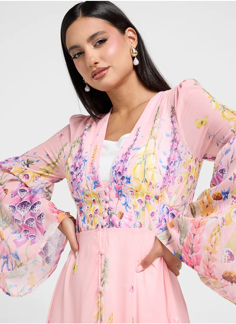 خزانة Floral Print Dress