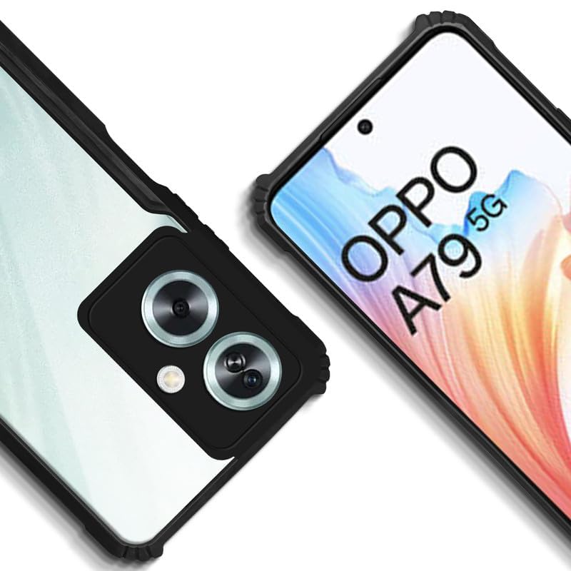SHINESTAR Oppo A79 5G Back Cover Case | Ultra Thin 360 Degree Protection Crystal Clear Tranparent Bumper Back Cover Case for Oppo A79 5G - Black - Image 3