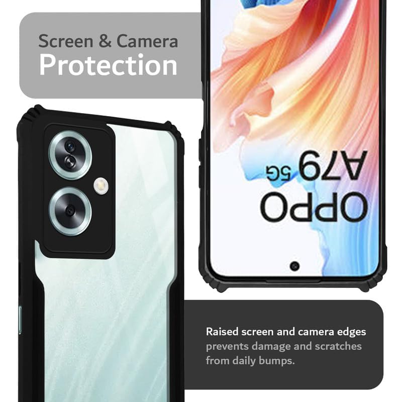 SHINESTAR Oppo A79 5G Back Cover Case | Ultra Thin 360 Degree Protection Crystal Clear Tranparent Bumper Back Cover Case for Oppo A79 5G - Black - Image 4