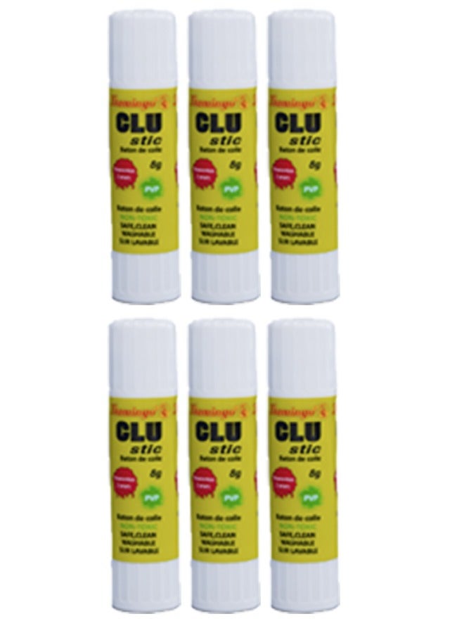 Flamingo High Viscosity Glue Stick, 8 gm, 6 Pieces Value Pack - Image 1