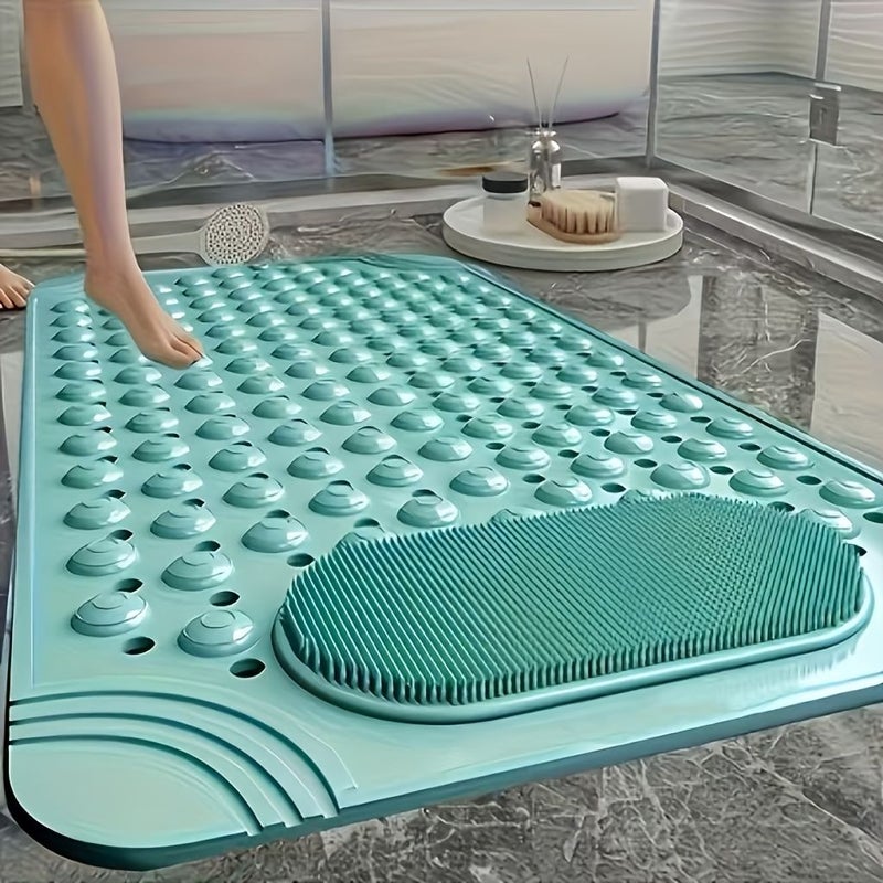 1 Pcs Grey Bathroom Non Slip Shower Pad With Massage Safety Durable PVC Home Accessory For Bathtub Hotel - Image 1