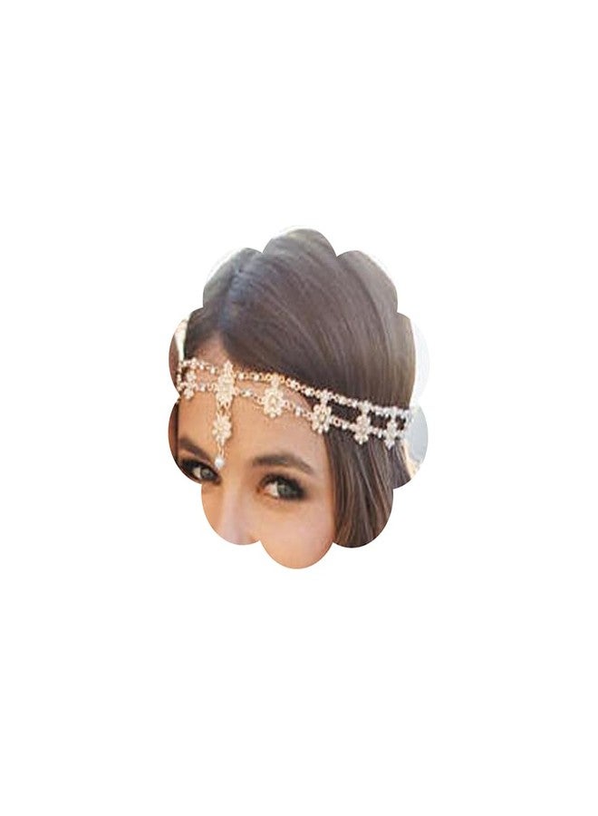 أف إكسميمور عصابات رأس نسائية من FXmimior بتصميم بوهيمي عتيق مزينة بالزهور، سلسلة رأس مرصعة بالكريستال، قطعة رأس مثالية للهالوين، مجوهرات شعر للزفاف، عصابات شعر - Image 1