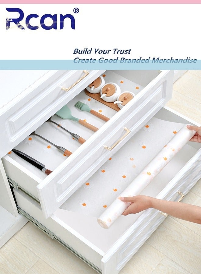 Rcan Shelf Liner Non-Slip Drawer Cabinet Liner Washable Oil-Proof Non-Adhesive Easy to Cut Placemats Durable Stain-Proof Shelf for Kitchen Cabinet Shelves Refrigerator Storage Desks 45x500CM - Image 2
