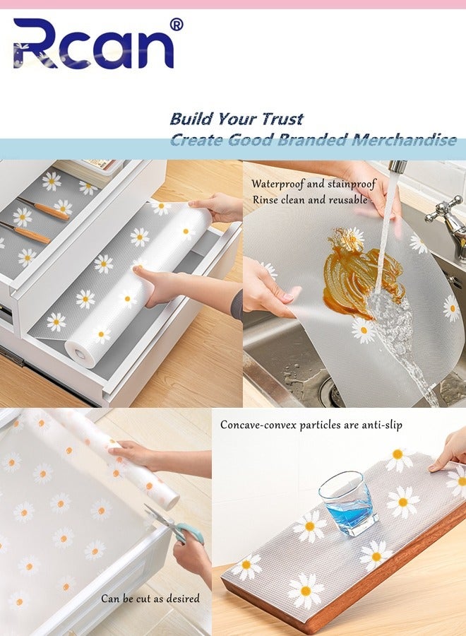 Rcan Shelf Liner Non-Slip Drawer Cabinet Liner Washable Oil-Proof Non-Adhesive Easy to Cut Placemats Durable Stain-Proof Shelf for Kitchen Cabinet Shelves Refrigerator Storage Desks 45x500CM - Image 4