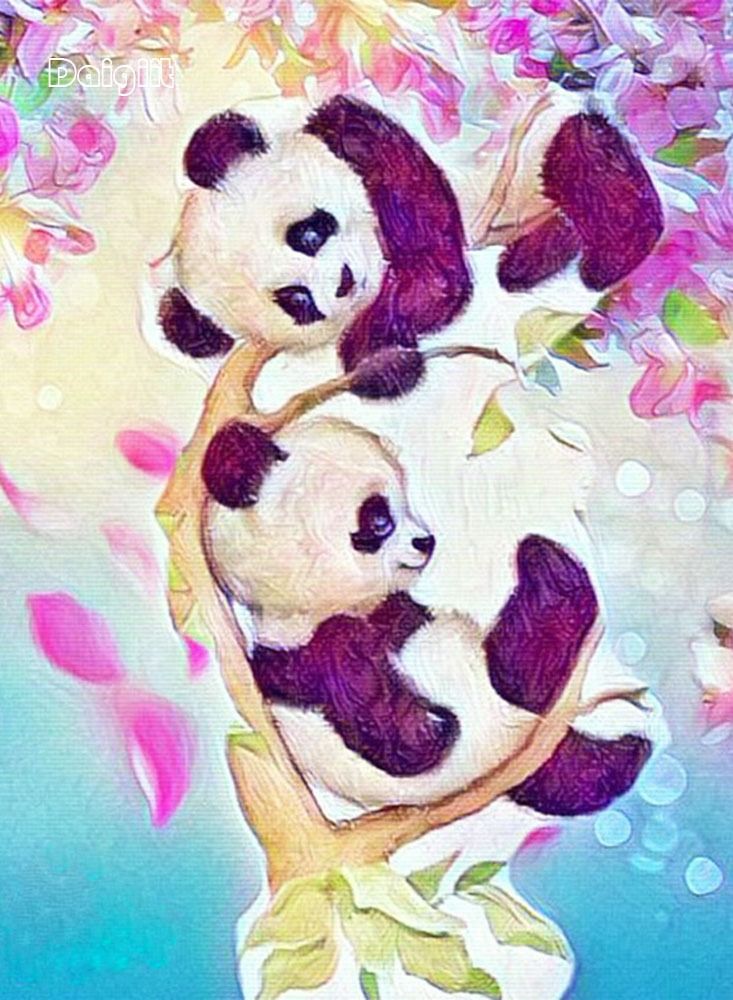 Daigiit LifeFull DIY Digital Painting Adult and Kids, Panda, Beginner and Expert Painting Digital Canvas Combo Box 40x50cm - Image 1