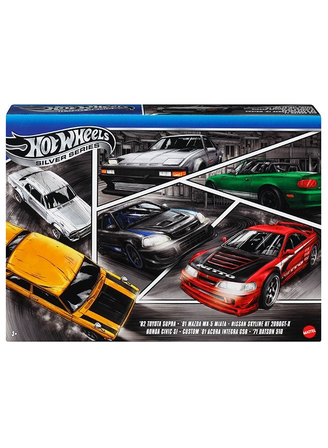 Hot Wheels سيارات لعبة مصنوعة من الصب بقيمة 1:64، مجموعة من 6 مركبات يابانية (قد تختلف الأنماط) - Image 1