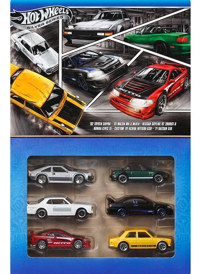 Hot Wheels سيارات لعبة مصنوعة من الصب بقيمة 1:64، مجموعة من 6 مركبات يابانية (قد تختلف الأنماط) - Image 3