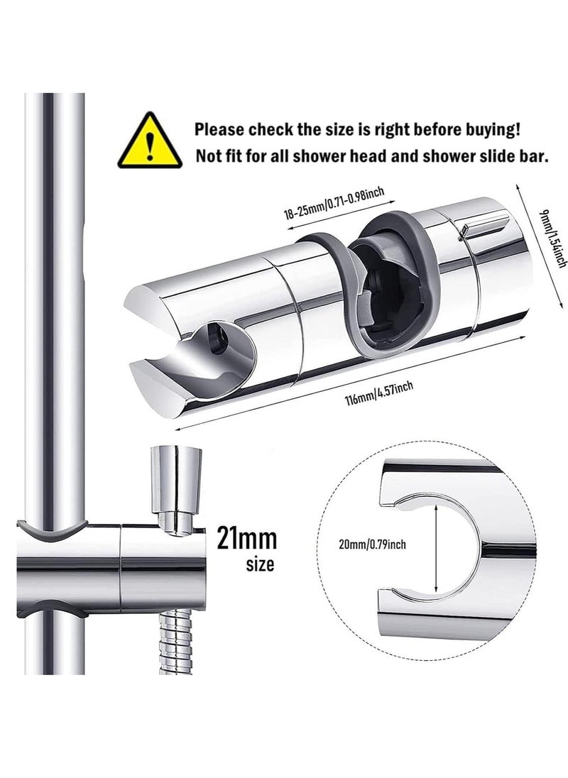 spa luxetique Adjustable Shower Head Holder for Slide Bar,Universal 18-25MM O.D. Rail Head Bracket Holder for Slide Bar Slider Clamp Bathroom Replacement 360 Degree Rotation Sprayer Holder (ABS Chrome)  - Image 2