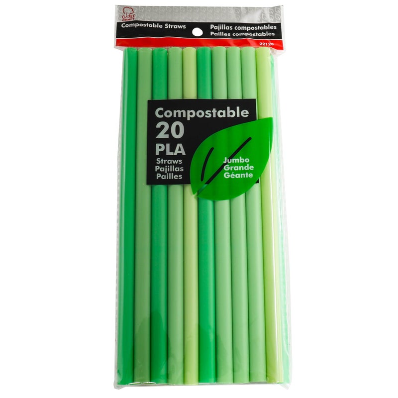 Chef Craft Jumbo Straws - PLA 20ct.
