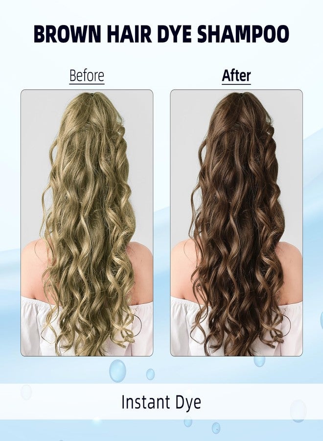 Ivnil Brown Hair Dye Shampoo Gray Hair Coverage Champu Con Tinte Para Canas Hair Color Herbal 3 in 1 Men and Women,Instant Coloring in Minutes (Brown color) - Image 2