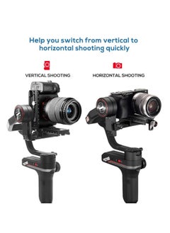 Captaintech Aluminum L Bracket Vertical Horizontal Switching Quick Release Plate for DJI Ronin RS2 RSC2 for Zhiyun Weebill-S Gimbal Stabilizer Tripod Monopod and SLRs  - Image 2
