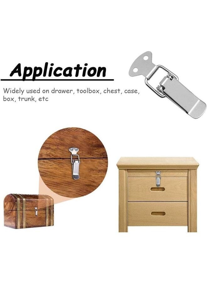 5Pcs Stainless Steel Spring Loaded Toggle Latches  Screws, Case Box Chest Trunk Latch Catches Hasps Clamps  - Image 2