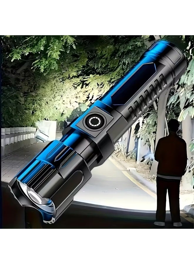 Super-Bright LED Rechargeable Flashlight, 3 Lighting Modes, High Low Strobe, 13.0 cm, USB Cable Included, Ideal for Outdoor Adventures - Image 1
