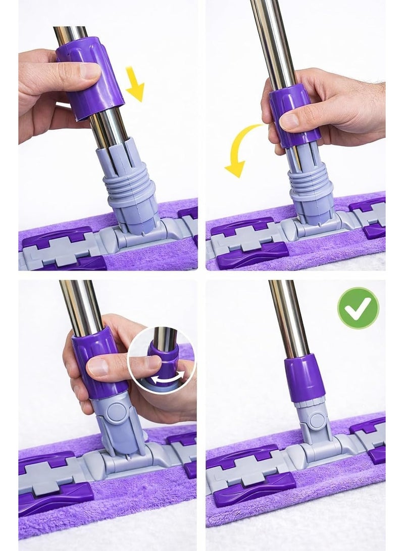 ممسحة أرضيات 360 درجة من المايكروفايبر، رأس مستطيل، لجميع أنواع الأرضيات - Image 2