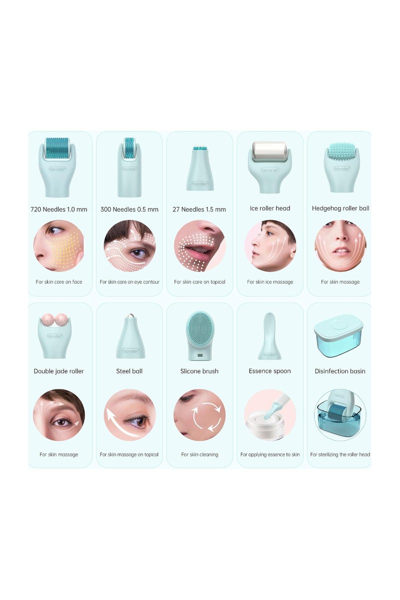 بيو رولر مجموعة بيو رولر للوجه والجسم والشعر، 10 بكرات تجميل للوجه، للعناية بالبشرة... - Image 4