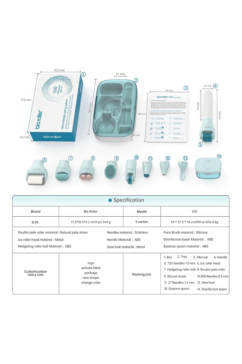 بيو رولر مجموعة بيو رولر للوجه والجسم والشعر، 10 بكرات تجميل للوجه، للعناية بالبشرة... - Image 5
